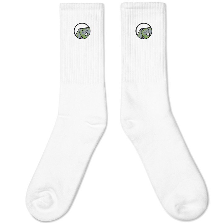 Cosmo Embroidered Socks - White